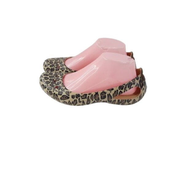 Crocs Kadee Women's Tan Brown Leopard Print Slip On Ballet Flats Size US 8 - Picture 1 of 7